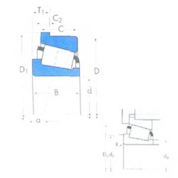 146,05 mm x 241,3 mm x 56,642 mm  Timken 82576/82950B Rolamentos de rolos gravados