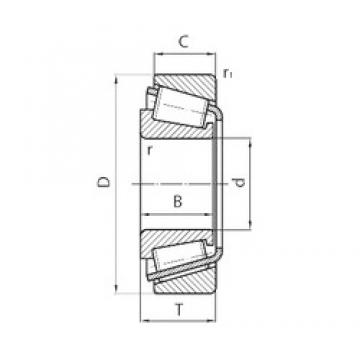 25 mm x 52 mm x 22 mm  Timken NP027538/NP510716 Rolamentos de rolos gravados