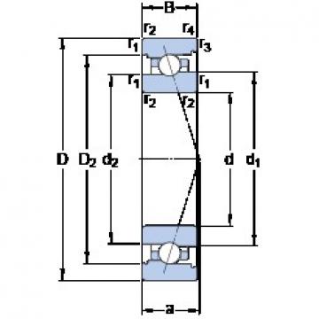 110 mm x 170 mm x 28 mm  SKF 7022 ACB/P4A Rolamentos de esferas de contacto angular