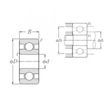 4,762 mm x 9,525 mm x 3,175 mm  NTN R166 Rolamentos de esferas profundas