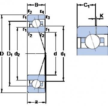 12 mm x 28 mm x 8 mm  SKF 7001 CE/P4AH Rolamentos de esferas de contacto angular