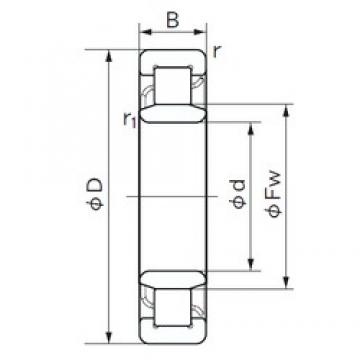 110 mm x 200 mm x 38 mm  NACHI NU 222 E Rolamentos cilíndricos