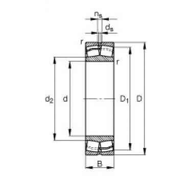 40 mm x 80 mm x 23 mm  FAG 22208-E1 Rolamentos esféricos de rolamentos