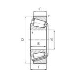 25 mm x 52 mm x 22 mm  Timken NP027538/NP510716 Rolamentos de rolos gravados