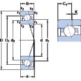 12 mm x 28 mm x 8 mm  SKF 7001 CE/P4AH Rolamentos de esferas de contacto angular