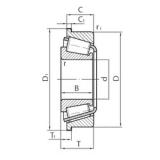 27 mm x 62 mm x 22,5 mm  Timken NP326808-9T401 Rolamentos de rolos gravados