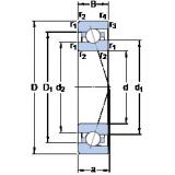 110 mm x 170 mm x 28 mm  SKF 7022 CE/HCP4A Rolamentos de esferas de contacto angular