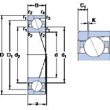 85 mm x 130 mm x 22 mm  SKF 7017 CD/P4AH1 Rolamentos de esferas de contacto angular